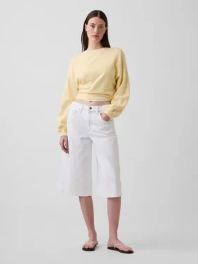 Culotte-Jeans med høy midje