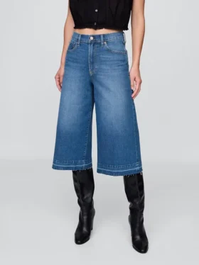 Culotte-Jeans med høy midje
