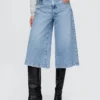 Culotte-Jeans med høy midje