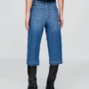 Culotte-Jeans med høy midje