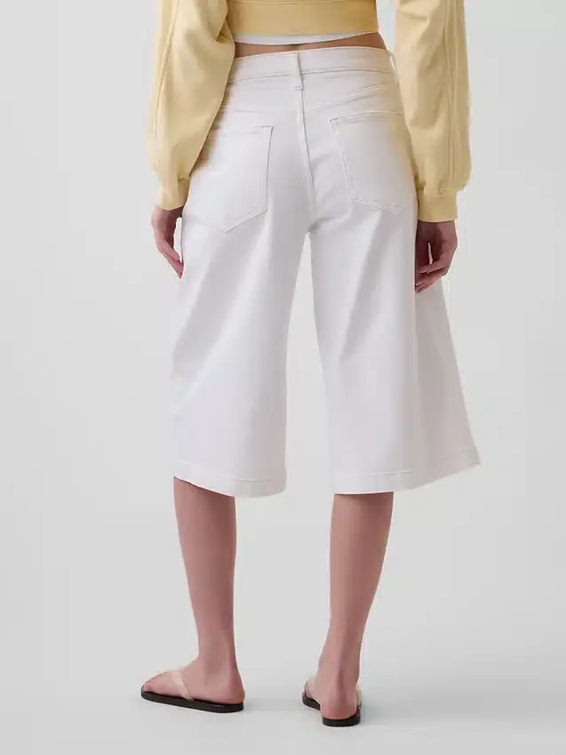 Culotte-Jeans med høy midje