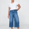 Culotte-Jeans med høy midje