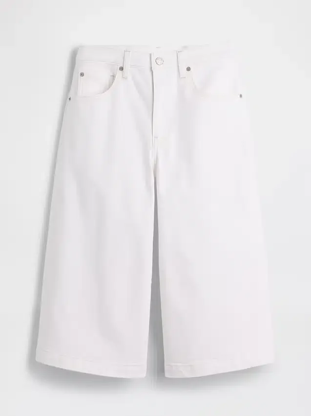 Culotte-Jeans med høy midje