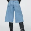 Culotte-Jeans med høy midje