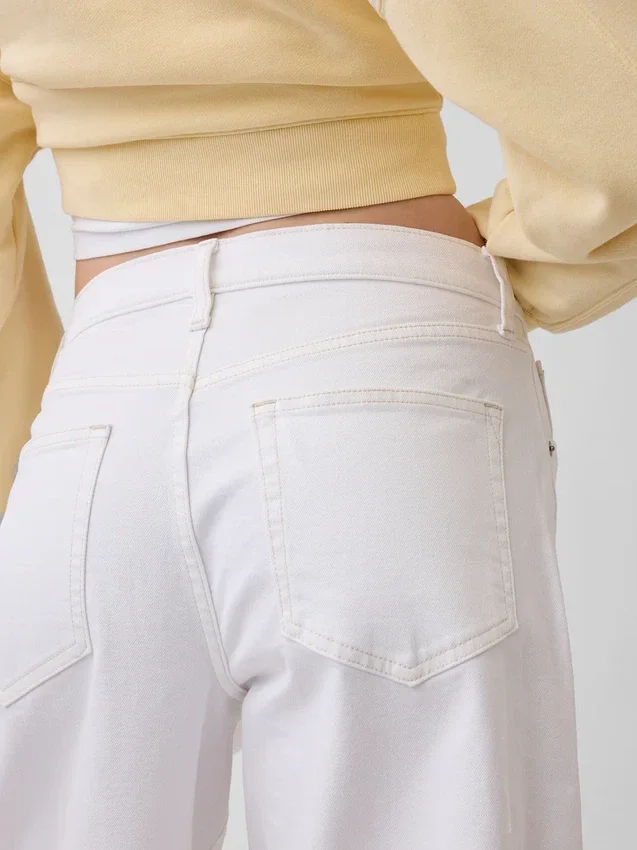 Culotte-Jeans med høy midje