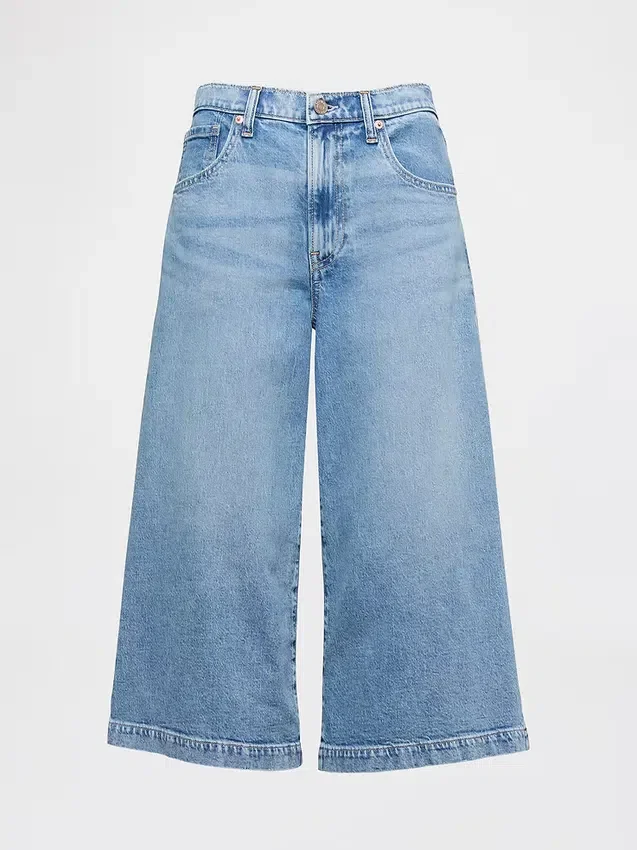 Culotte-Jeans med høy midje
