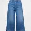 Culotte-Jeans med høy midje