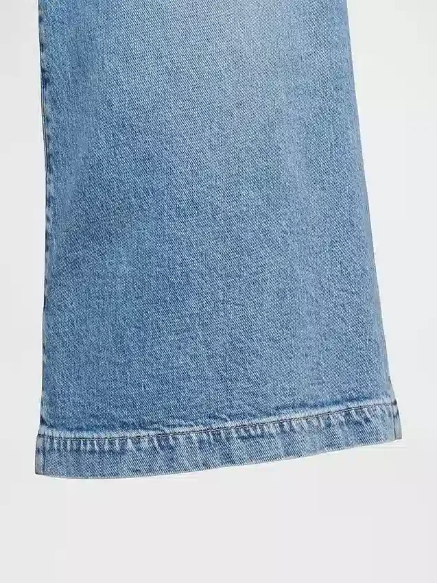 Culotte-Jeans med høy midje