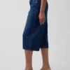 Culotte-jeans med høy midje og belte