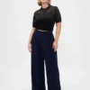 Curvy 365 høyt liv plisserte bukser