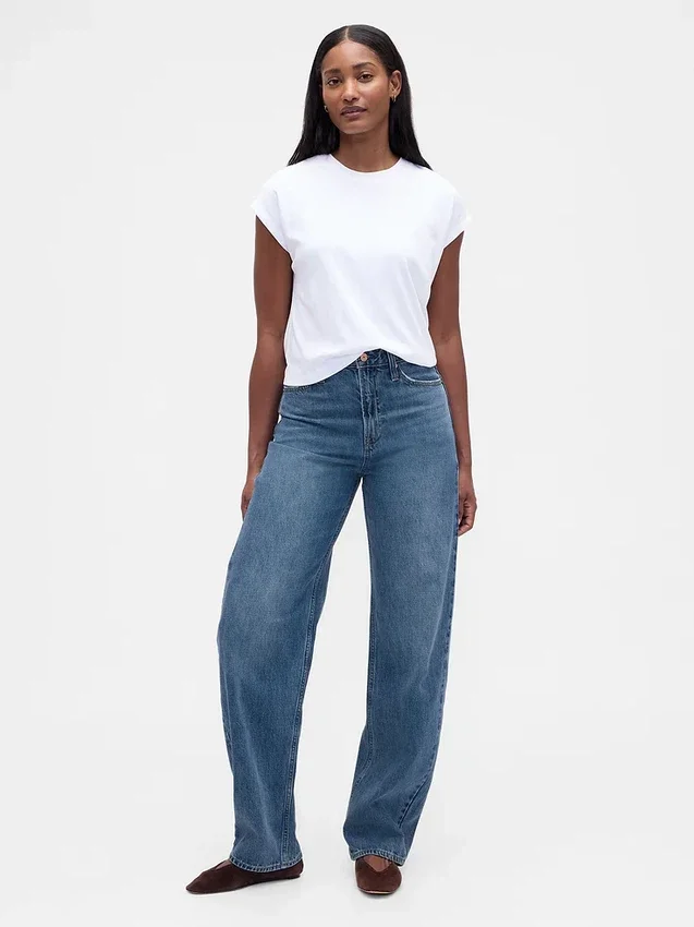 Curvy High Rise Barrel-Jeans