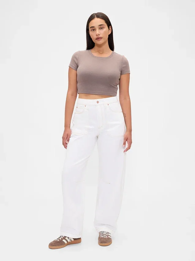 Curvy High Rise Barrel-Jeans