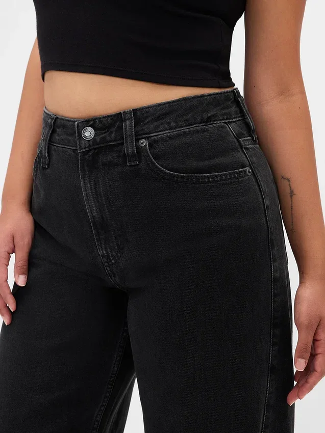 Curvy High Rise Barrel-Jeans