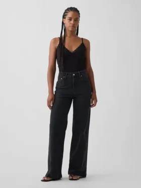 Curvy High Rise Stride-jeans med vide ben