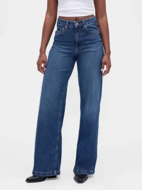 Curvy High Rise Stride-jeans med vide ben