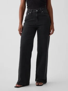 Curvy High Rise Stride-jeans med vide ben