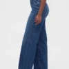 Curvy High Rise Stride-jeans med vide ben