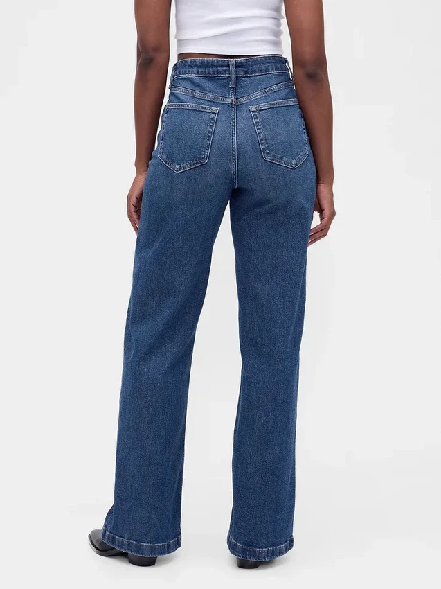 Curvy High Rise Stride-jeans med vide ben
