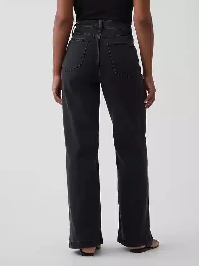Curvy High Rise Stride-jeans med vide ben