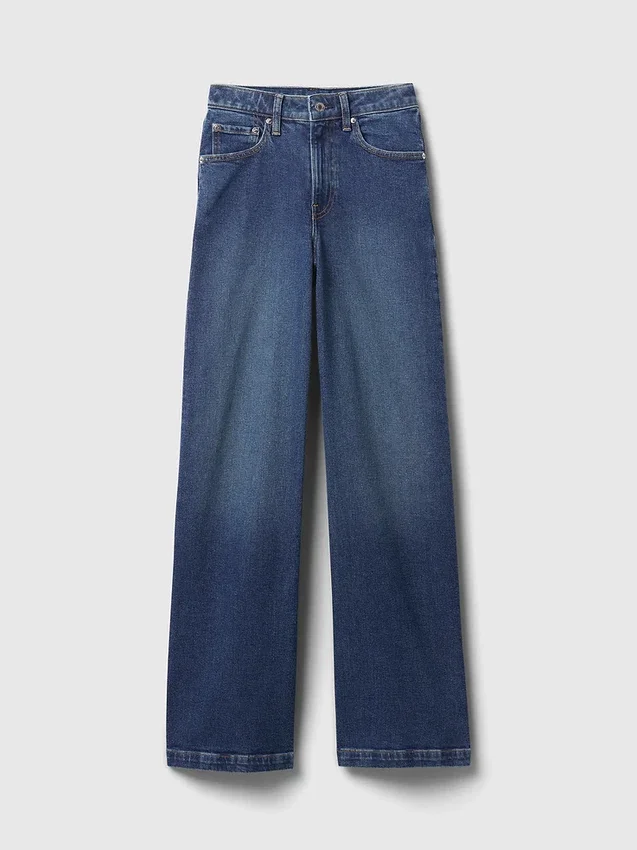 Curvy High Rise Stride-jeans med vide ben