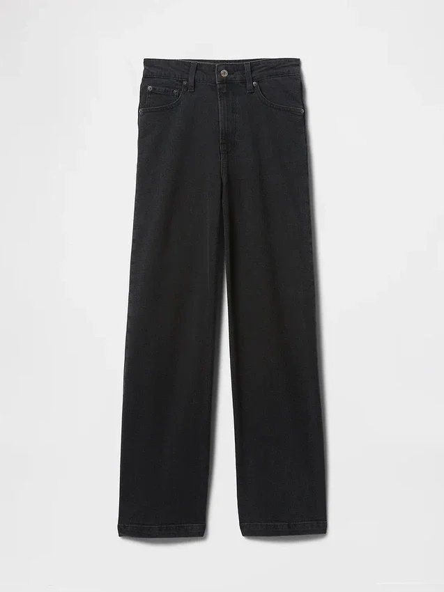 Curvy High Rise Stride-jeans med vide ben