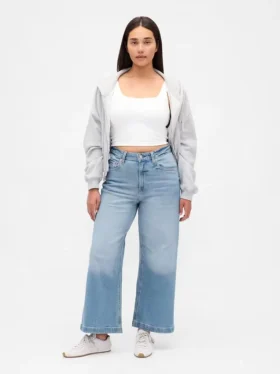 Curvy High Stride-jeans med vid benvidde og ankelhøyde