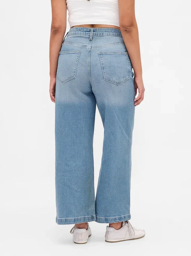 Curvy High Stride-jeans med vid benvidde og ankelhøyde