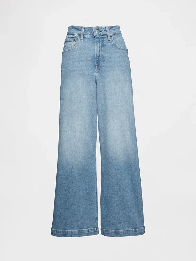 Curvy High Stride-jeans med vid benvidde og ankelhøyde