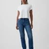 Curvy høyt liv '90-talls slanke, rette Jeans