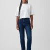 Curvy høyt liv '90-talls slanke, rette Jeans