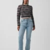 Curvy høyt liv '90-talls slanke, rette Jeans