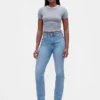 Curvy høyt liv '90-talls slanke, rette Jeans