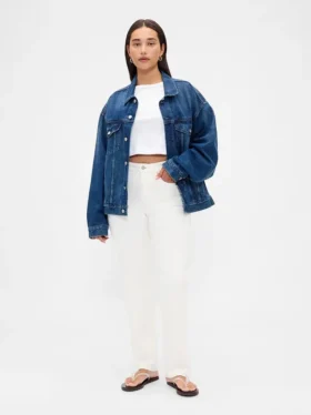 Curvy høyt liv '90-talls slanke, rette Jeans