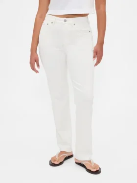 Curvy høyt liv ’90-talls slanke, rette Jeans