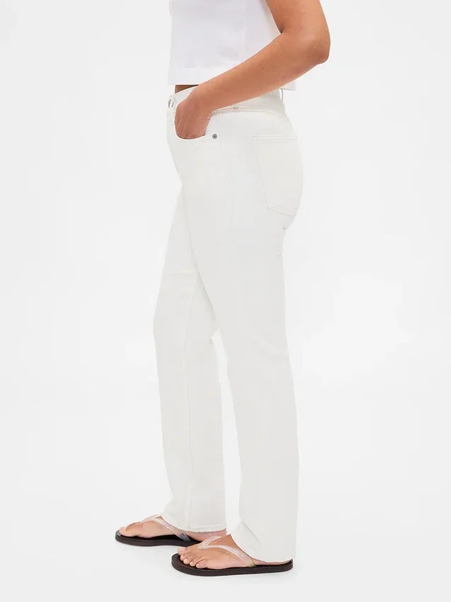 Curvy høyt liv '90-talls slanke, rette Jeans