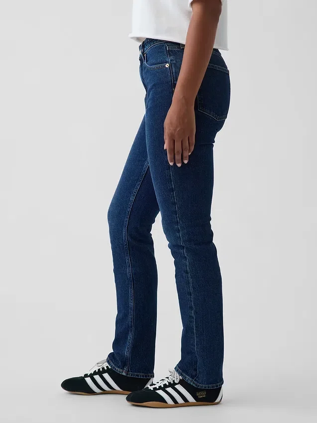 Curvy høyt liv '90-talls slanke, rette Jeans