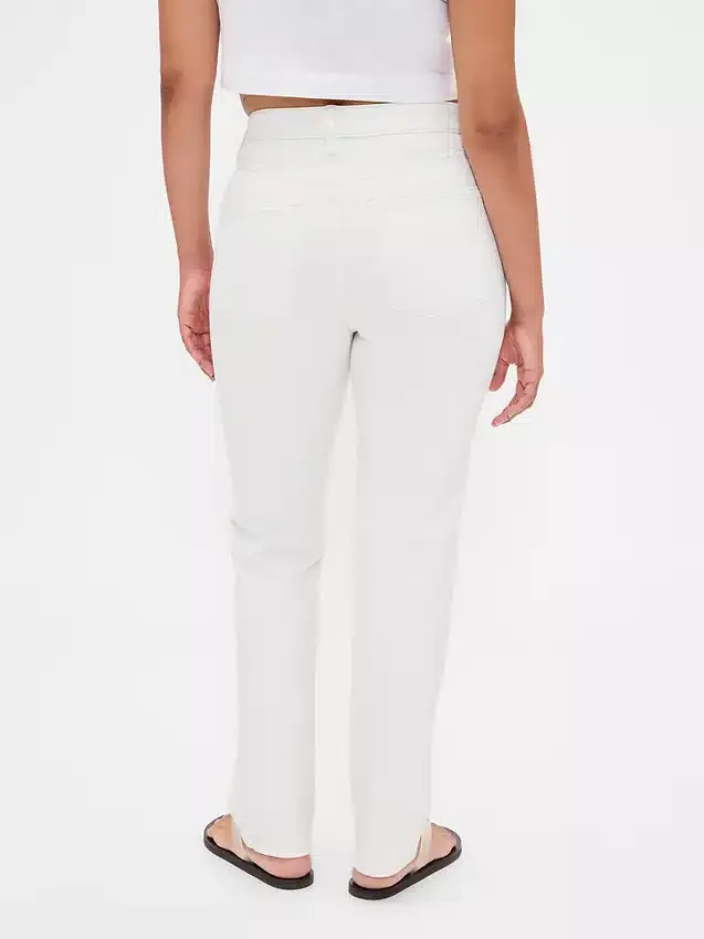 Curvy høyt liv '90-talls slanke, rette Jeans