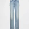 Curvy høyt liv '90-talls slanke, rette Jeans