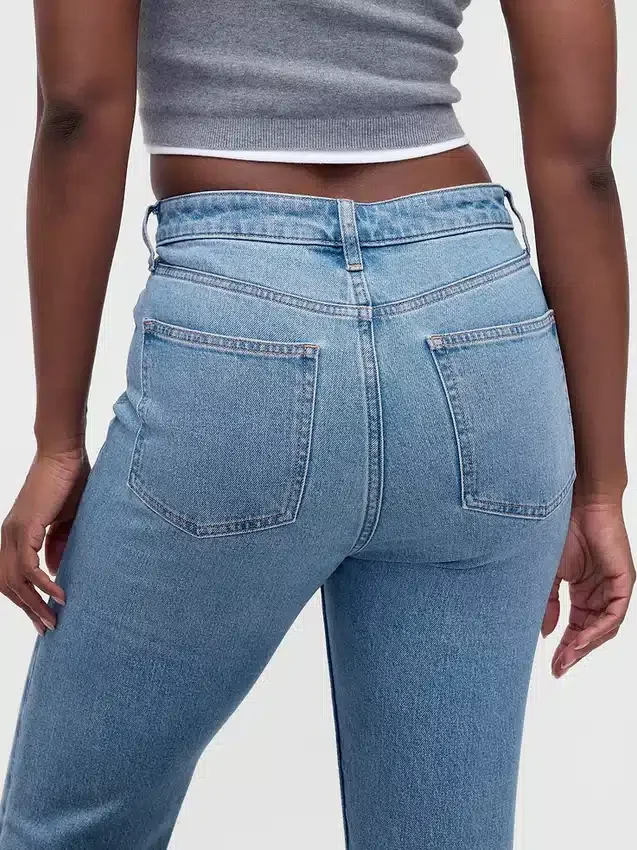 Curvy høyt liv '90-talls slanke, rette Jeans