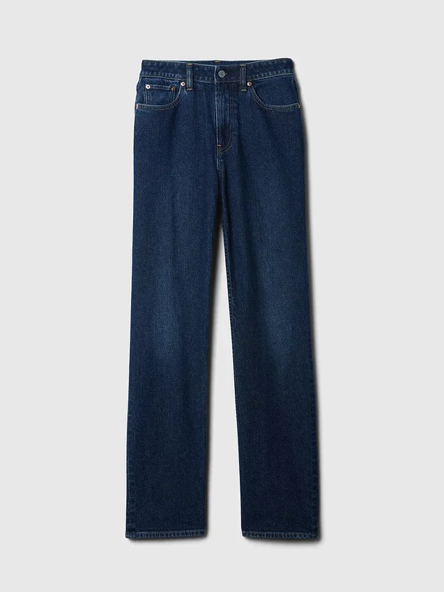 Curvy høyt liv '90-talls slanke, rette Jeans