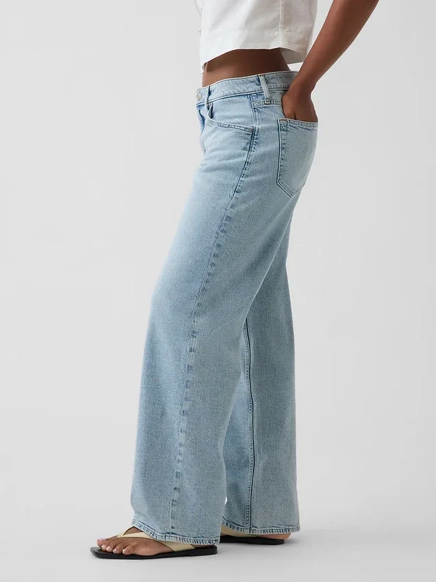 Curvy lavt liv, løse Jeans i 90-tallsstil