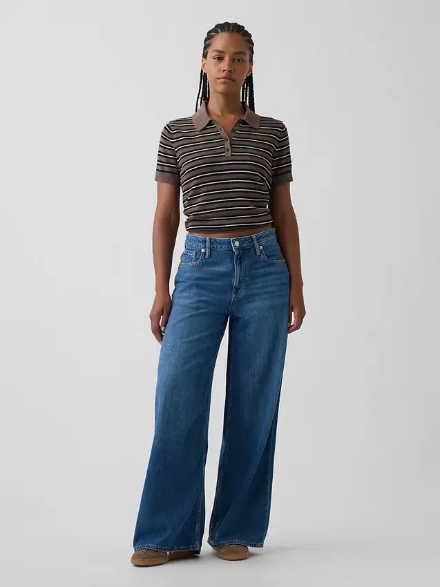 Curvy Mid Rise Ultrasoft Baggy Jeans