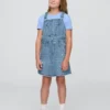 Denim-kjole med forkle til barn