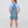 Denim-kjole med forkle til barn