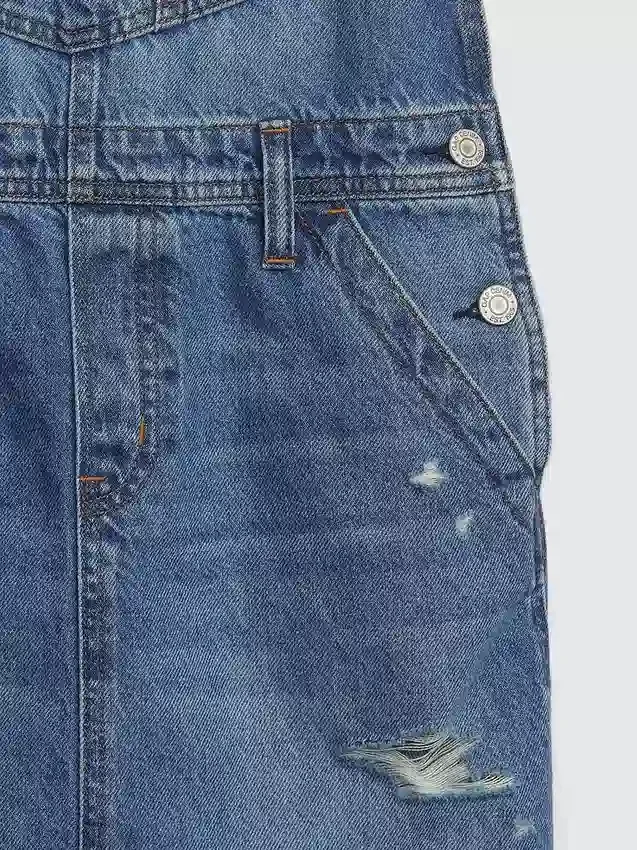 Denim-kjole med forkle til barn