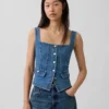 Denim-korsett-top med lommer