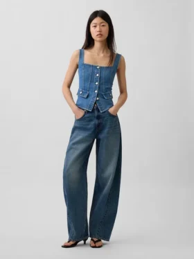 Denim-korsett-top med lommer