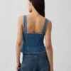 Denim-korsett-top med lommer