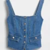 Denim-korsett-top med lommer