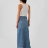 Denim-maxi-skjørt